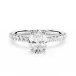 Elsie Oval Cut Lab Grown Diamond Platinum Engagement Ring