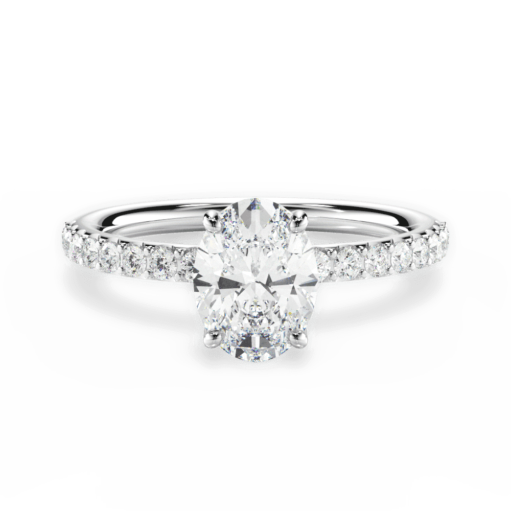 Elsie Oval Cut Lab Grown Diamond Platinum Engagement Ring