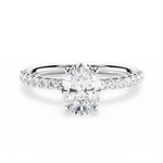 Elsie Oval Cut Lab Grown Diamond 14Kt White Gold Engagement Ring