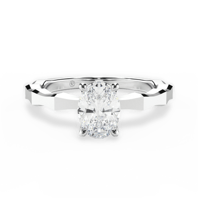 Oval lab diamond engagement ring
