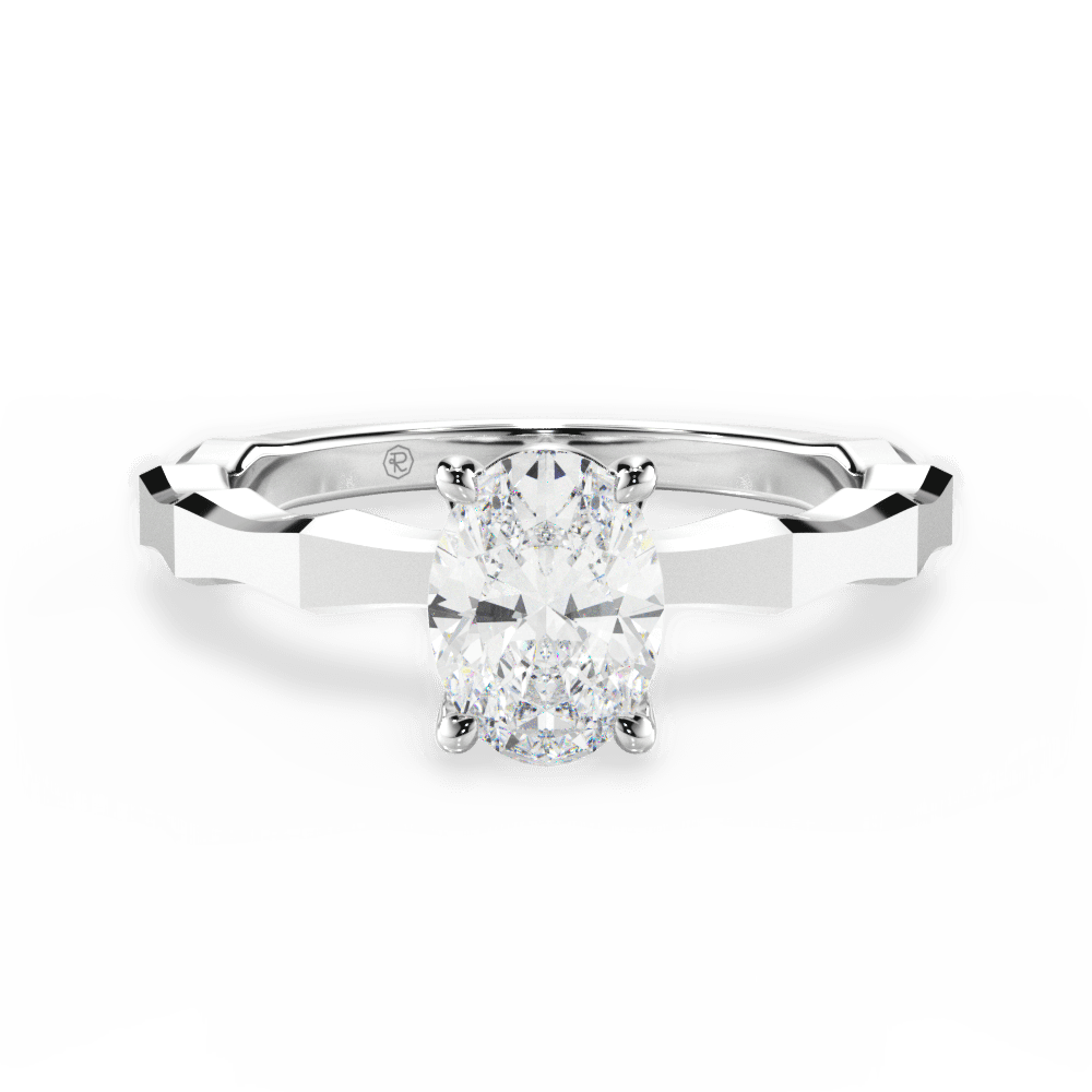 Aaliyah Oval Cut Lab Grown Diamond 18Kt White Gold Engagement Ring