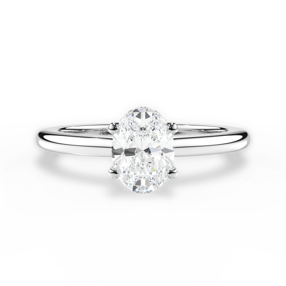 Brianna Oval Cut Lab Grown Diamond 14Kt White Gold Engagement Ring