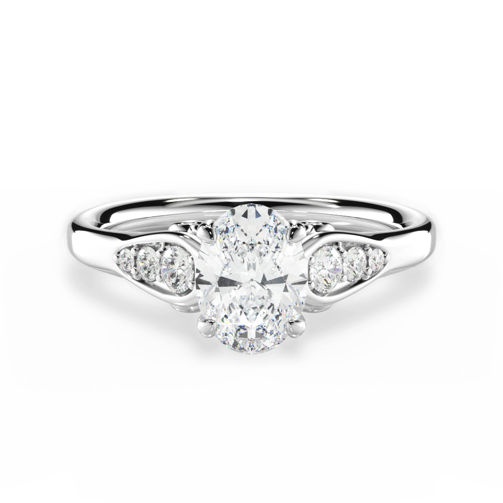 Cecilia Oval Cut Lab Grown Diamond Platinum Engagement Ring