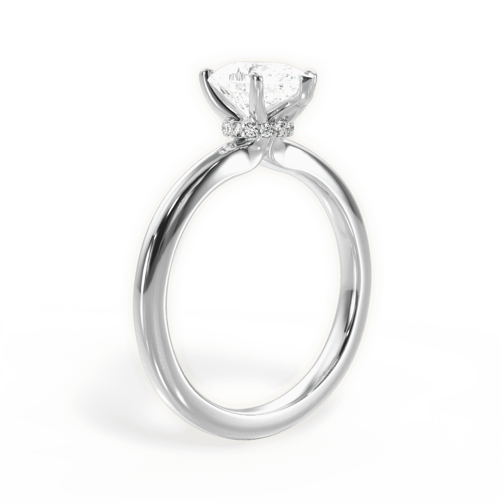 Cara Pear Cut Lab Grown Diamond 18Kt White Gold Engagement Ring - View 2