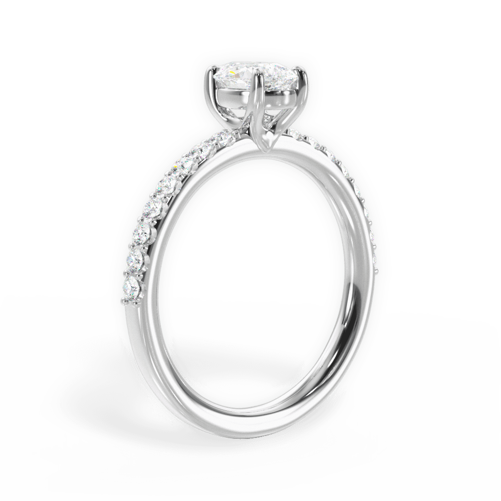 Elsie Pear Cut Lab Grown Diamond 14Kt White Gold Engagement Ring - View 2