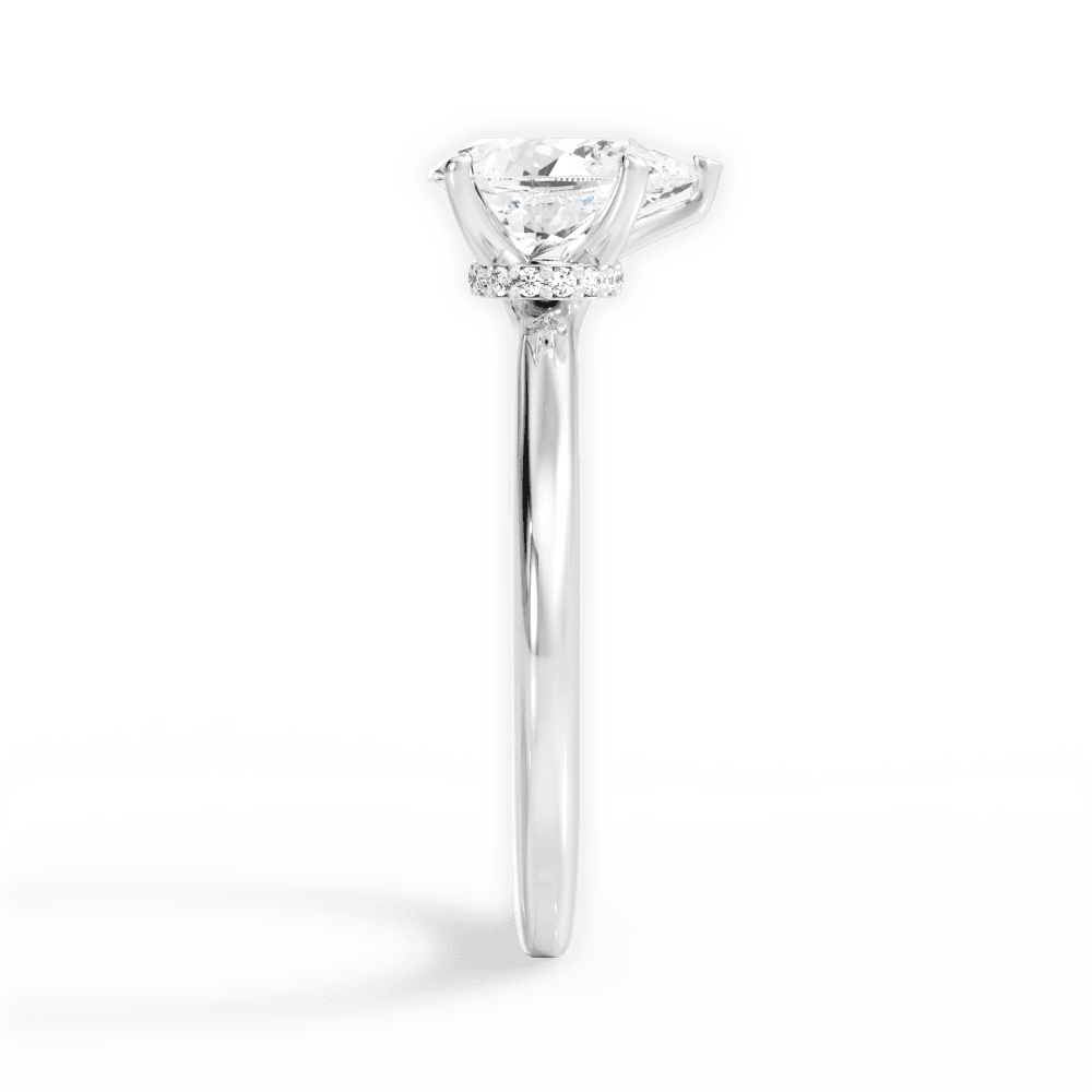 Cara Pear Cut Lab Grown Diamond Platinum Engagement Ring - View 3