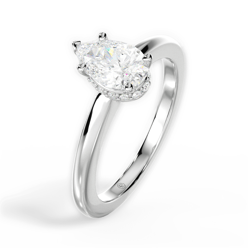Brianna Pear Cut Lab Grown Diamond Platinum Engagement Ring - View 3