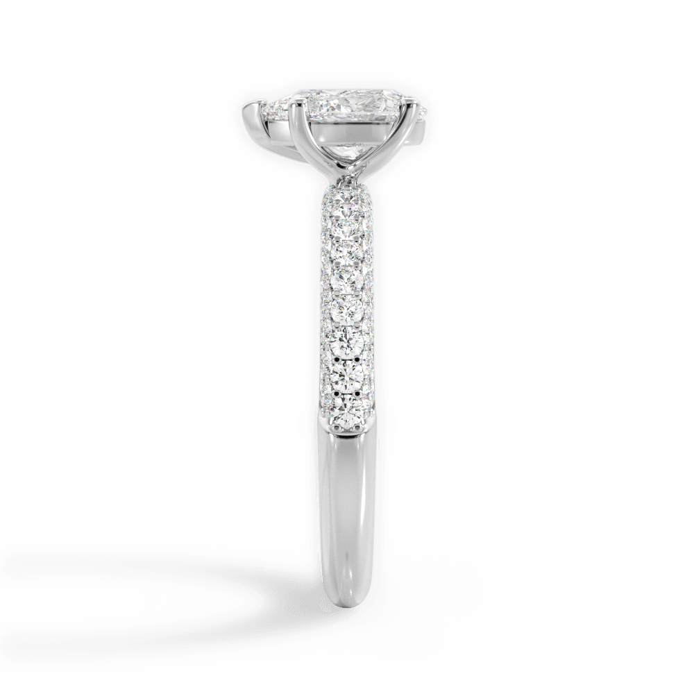Kylie Pear Cut Lab Grown Diamond 14Kt White Gold Engagement Ring - View 3