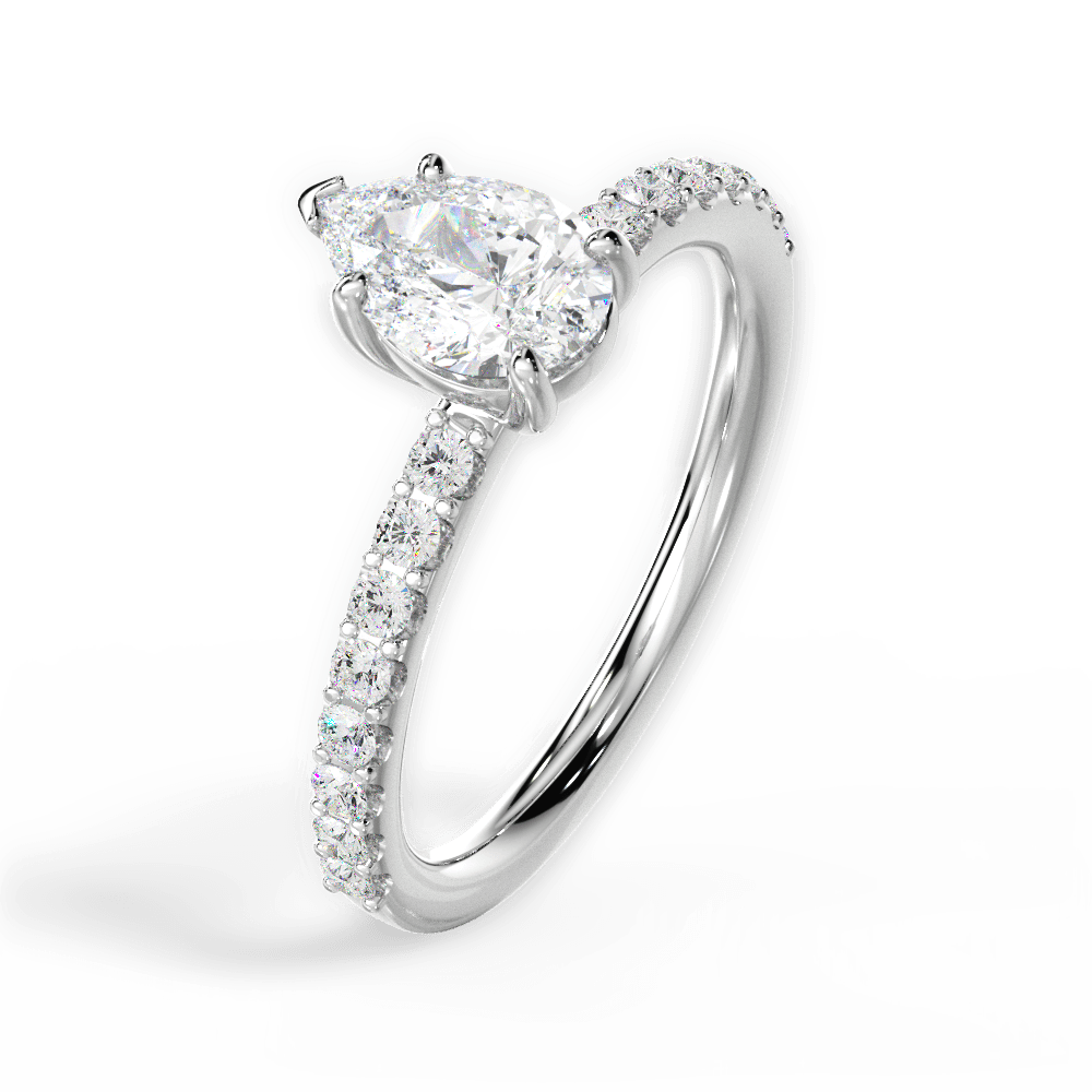 Elsie Pear Cut Lab Grown Diamond Platinum Engagement Ring - View 4