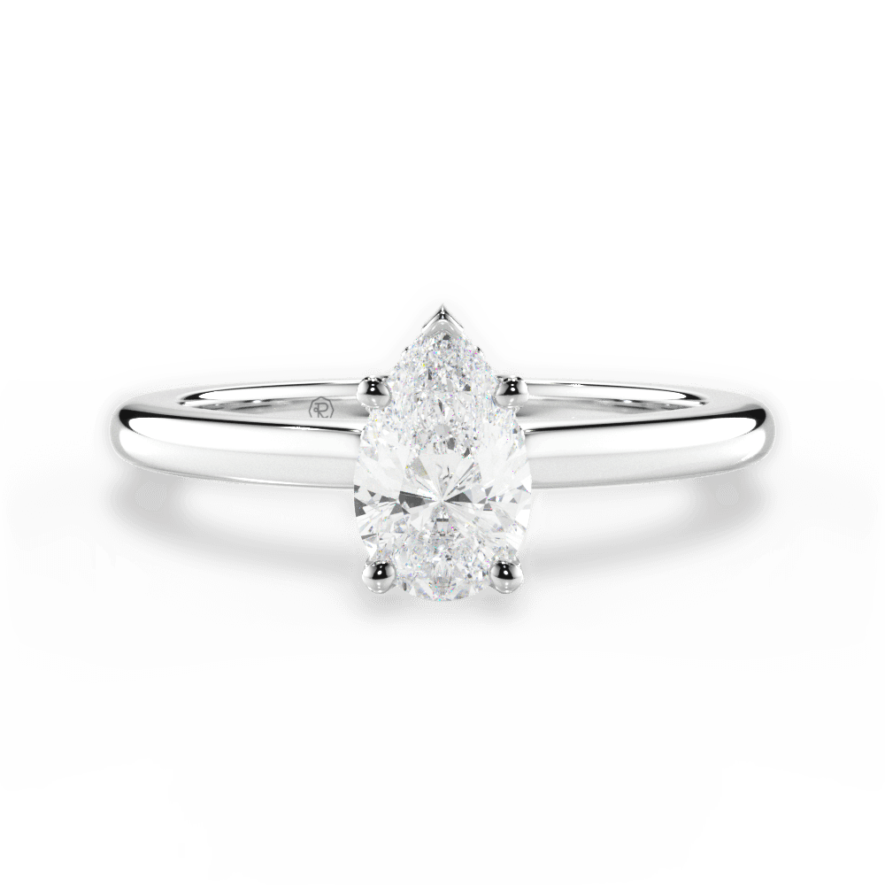 Brianna Pear Cut Lab Grown Diamond Platinum Engagement Ring