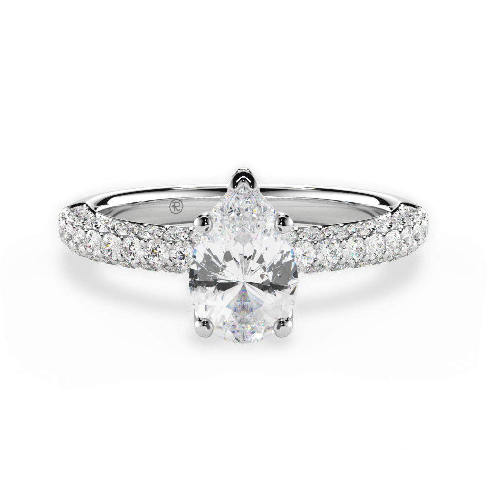 Kylie Pear Cut Lab Grown Diamond Platinum Engagement Ring
