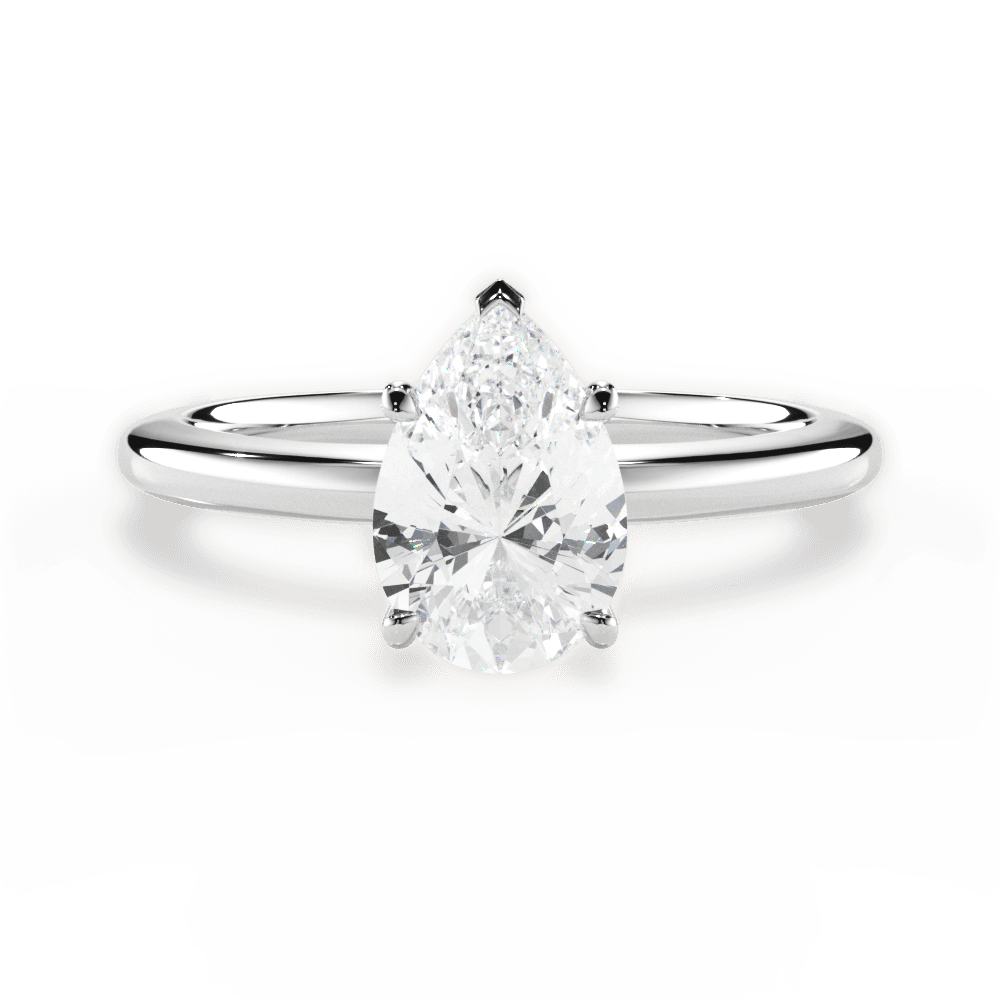 Cara Pear Cut Lab Grown Diamond 14Kt White Gold Engagement Ring