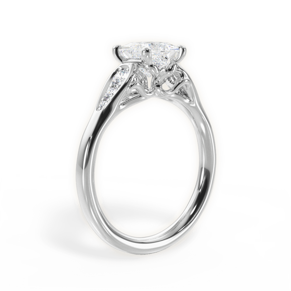 Cecilia Princess Cut Lab Grown Diamond Platinum Engagement Ring - View 2