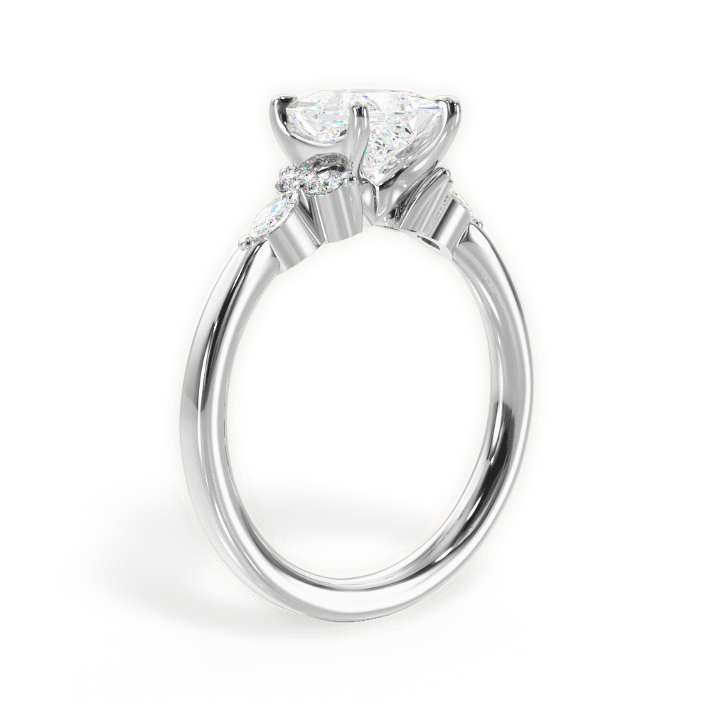 Cynthia Princess Cut Lab Grown Diamond 18Kt White Gold Engagement Ring - View 4