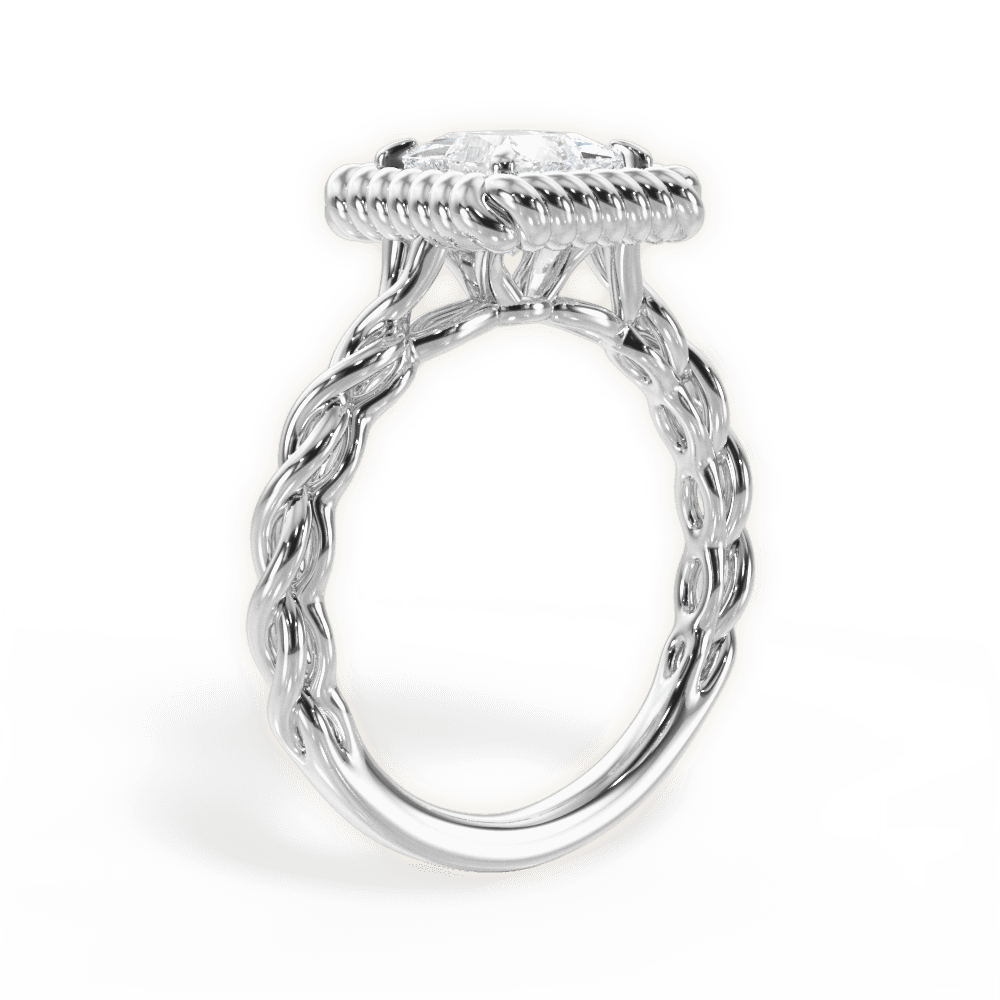 Belinda Princess Cut Lab Grown Diamond 14Kt White Gold Engagement Ring - View 2
