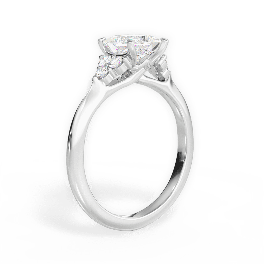 Celeste Princess Cut Lab Grown Diamond Platinum Engagement Ring - View 2