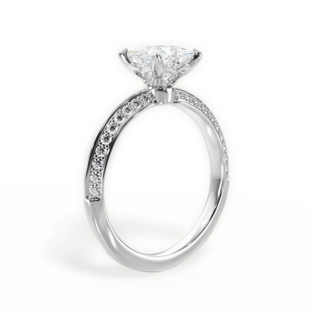 Gail Princess Cut Lab Grown Diamond Platinum Engagement Ring - View 4