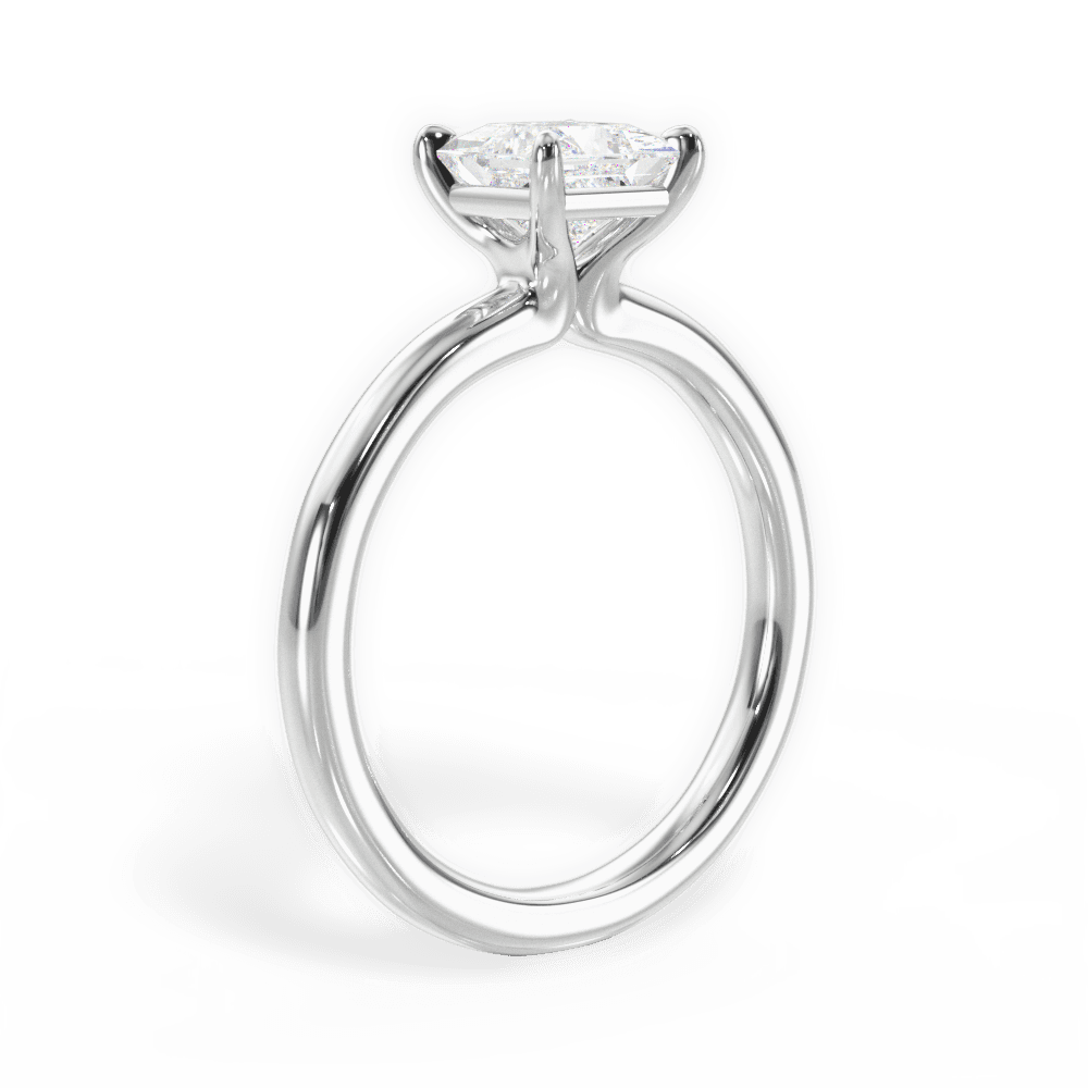 Angela Princess Cut Lab Grown Diamond Platinum Engagement Ring - View 4
