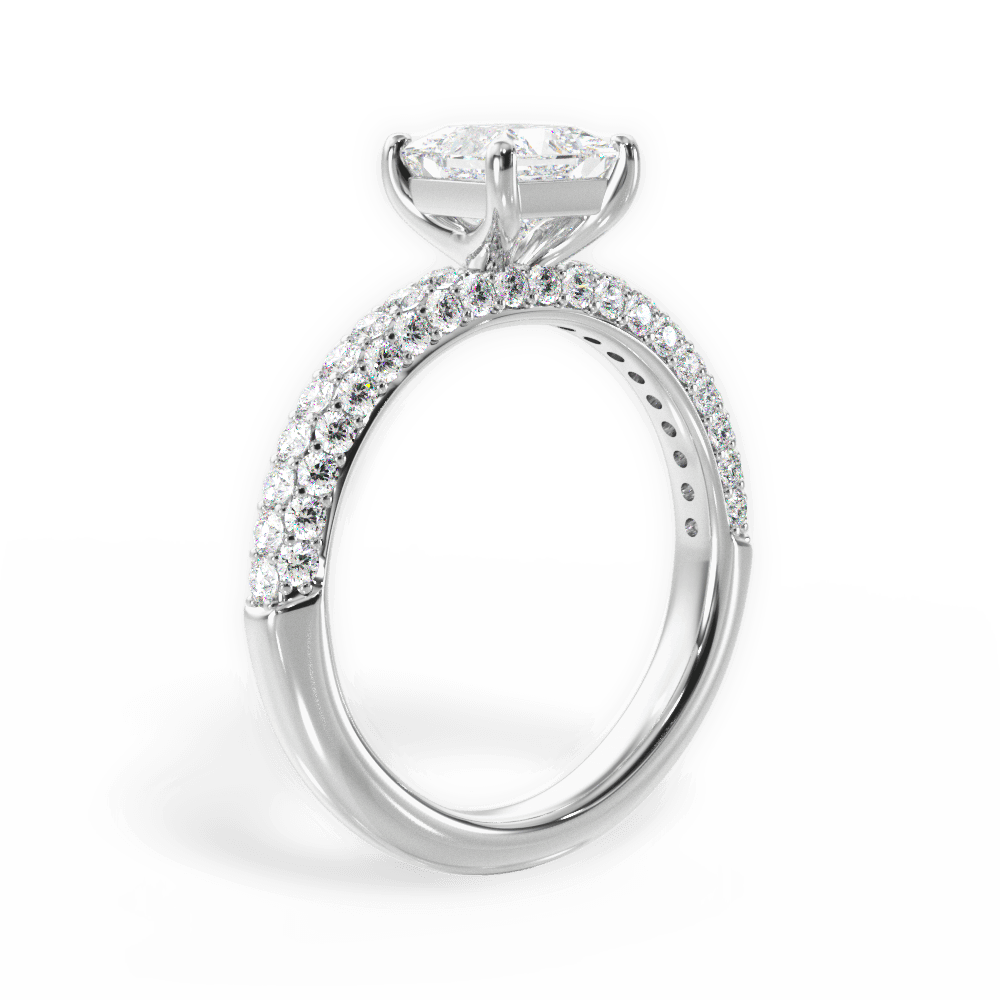 Kylie Princess Cut Lab Grown Diamond 18Kt White Gold Engagement Ring - View 2