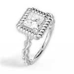 Belinda Princess Cut Lab Grown Diamond Platinum Engagement Ring - View 3