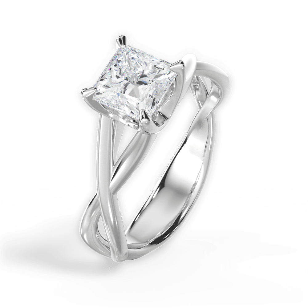 Aubrey Princess Cut Lab Grown Diamond Platinum Engagement Ring - View 2