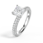 Kylie Princess Cut Lab Grown Diamond 18Kt White Gold Engagement Ring - View 3