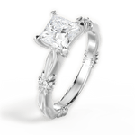 Claire Princess Cut Lab Grown Diamond Platinum Engagement Ring - View 2