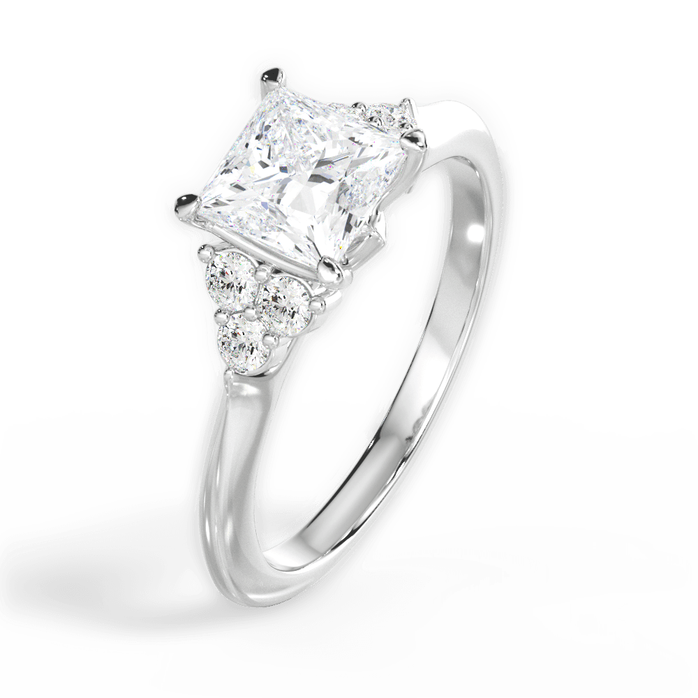 Celeste Princess Cut Lab Grown Diamond Platinum Engagement Ring - View 3