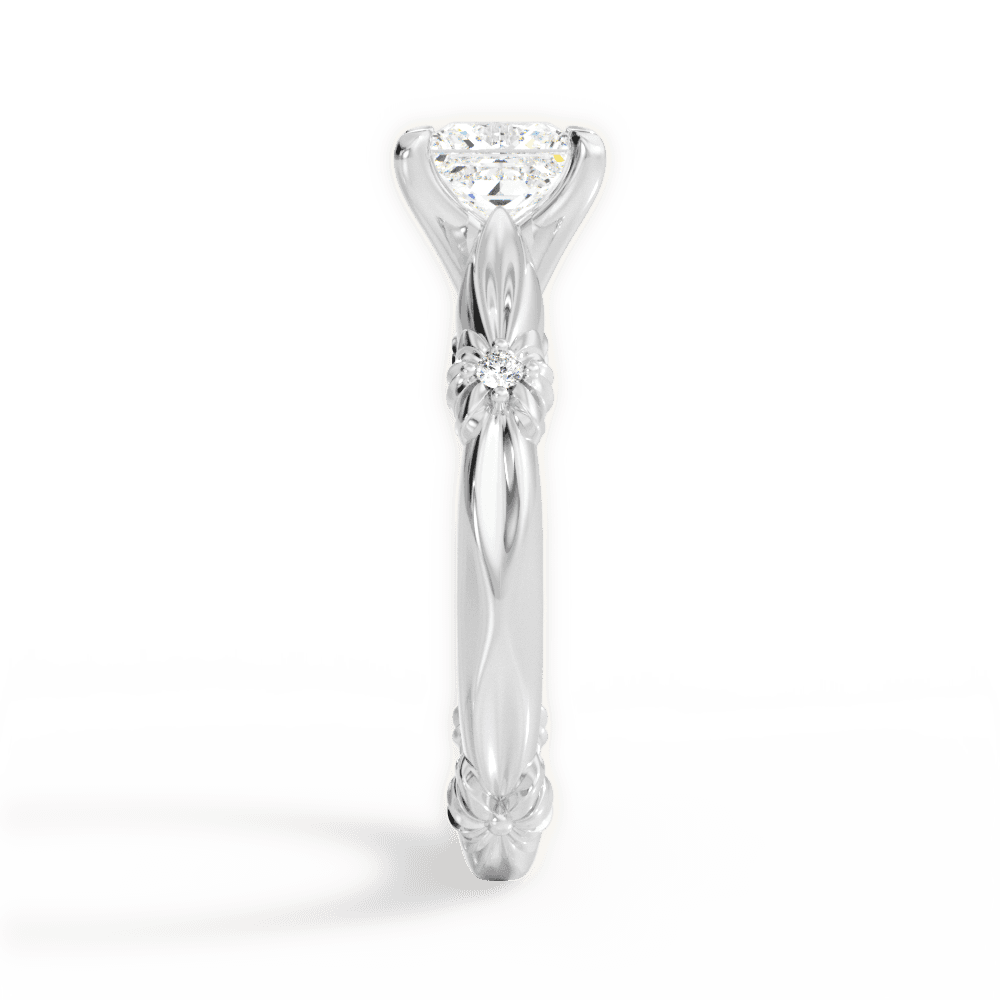 Claire Princess Cut Lab Grown Diamond Platinum Engagement Ring - View 4