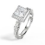 Erica Princess Cut Lab Grown Diamond Platinum Engagement Ring - View 2