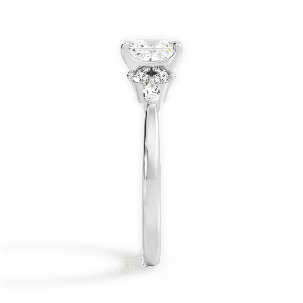 Cynthia Princess Cut Lab Grown Diamond Platinum Engagement Ring - View 3