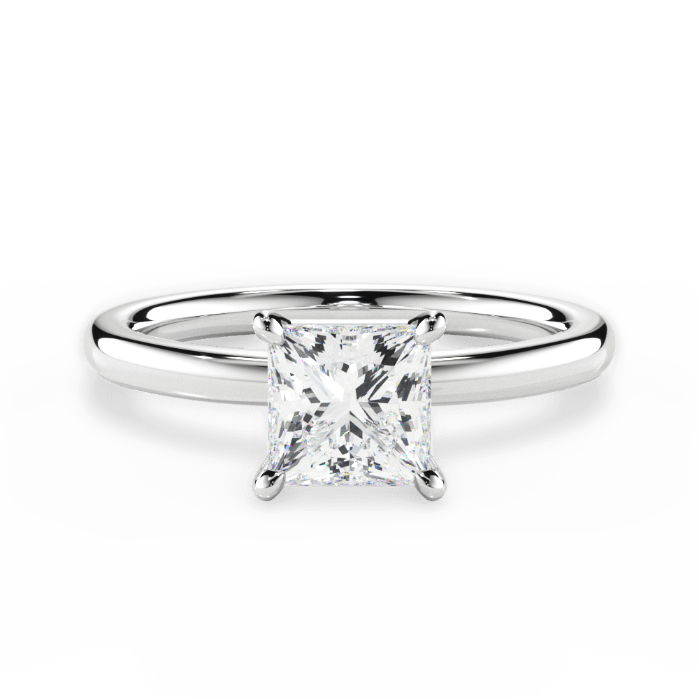 Angela Princess Cut Lab Grown Diamond Platinum Engagement Ring