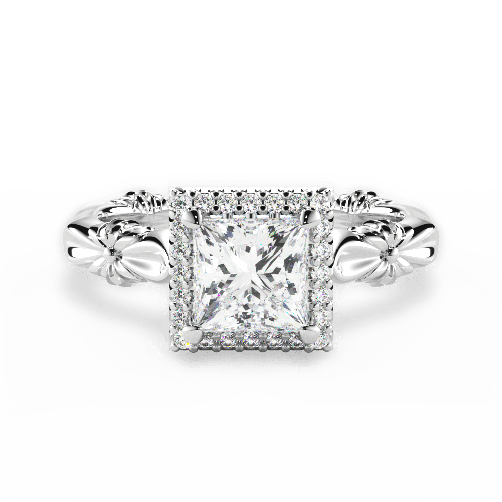 Erica Princess Cut Lab Grown Diamond Platinum Engagement Ring
