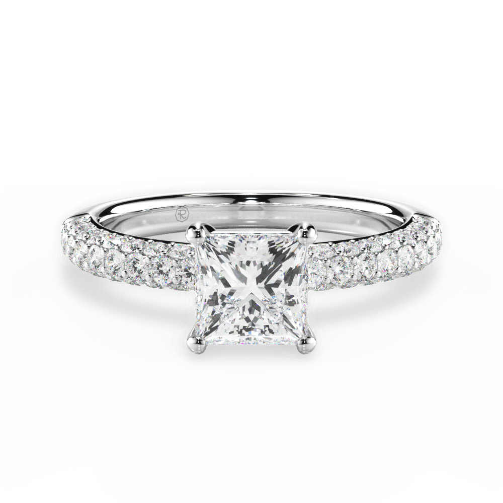 Kylie Princess Cut Lab Grown Diamond 18Kt White Gold Engagement Ring