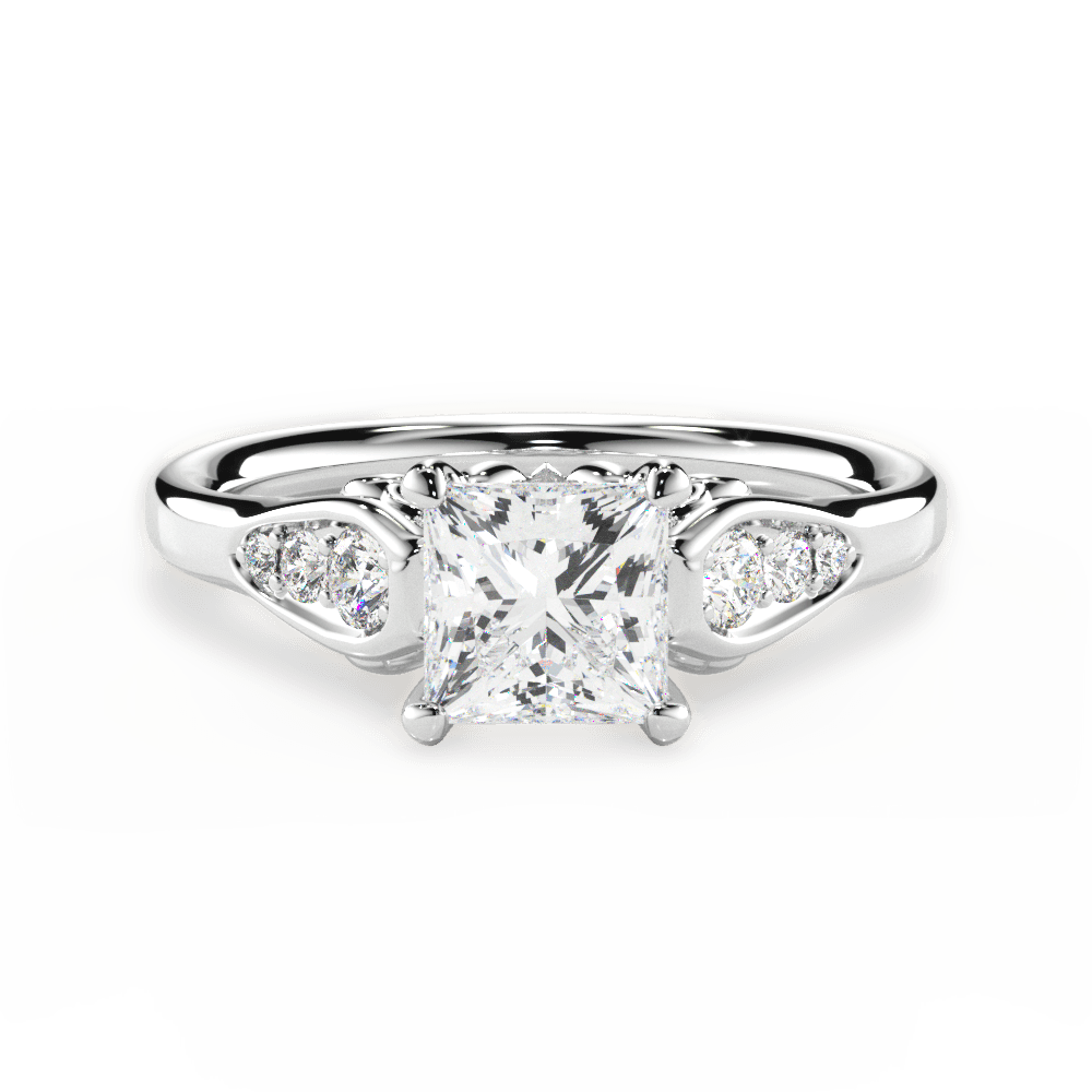 Cecilia Princess Cut Lab Grown Diamond Platinum Engagement Ring