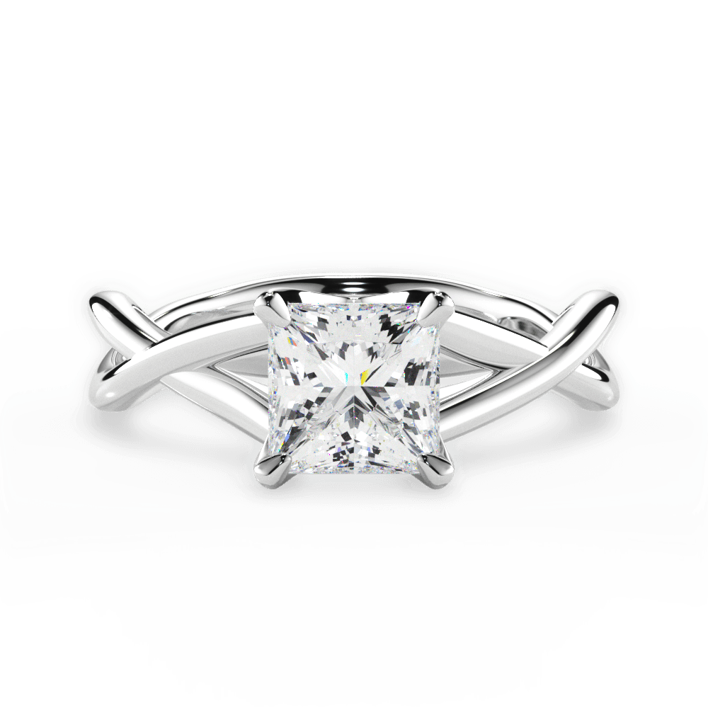 Aubrey Princess Cut Lab Grown Diamond 18Kt White Gold Engagement Ring