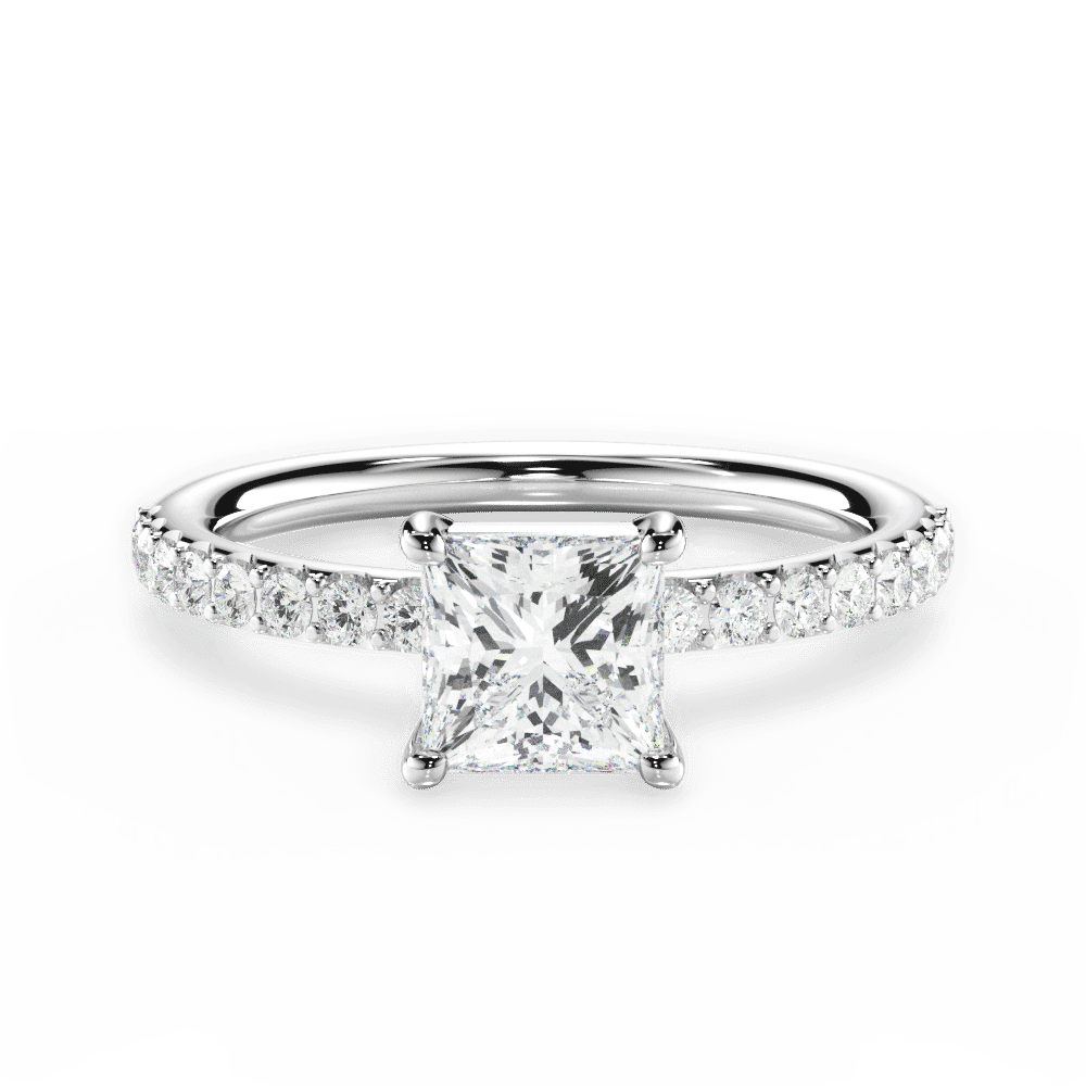 Elsie Princess Cut Lab Grown Diamond Platinum Engagement Ring