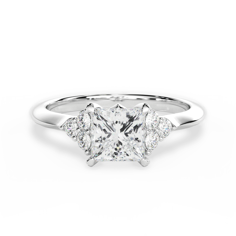 Celeste Princess Cut Lab Grown Diamond 18Kt White Gold Engagement Ring