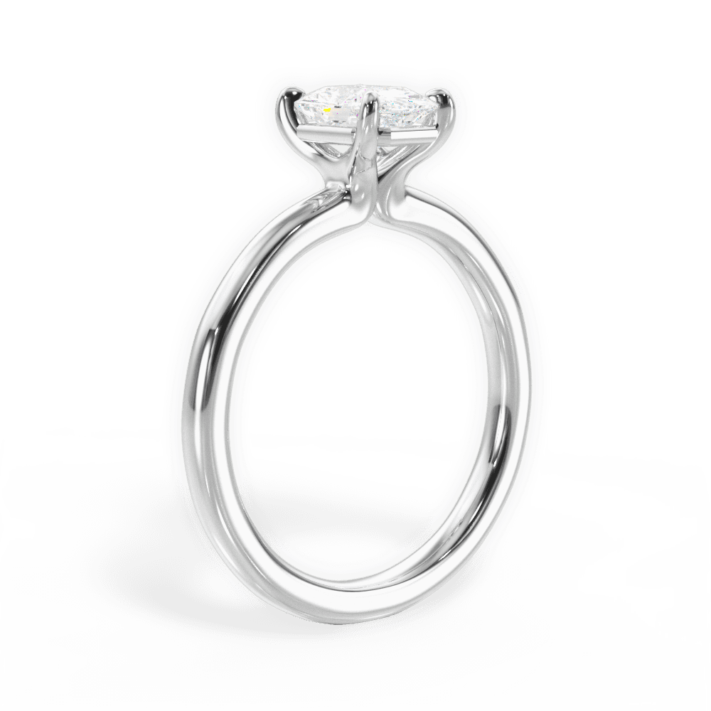 Angela Radiant Cut Lab Grown Diamond Platinum Engagement Ring - View 3