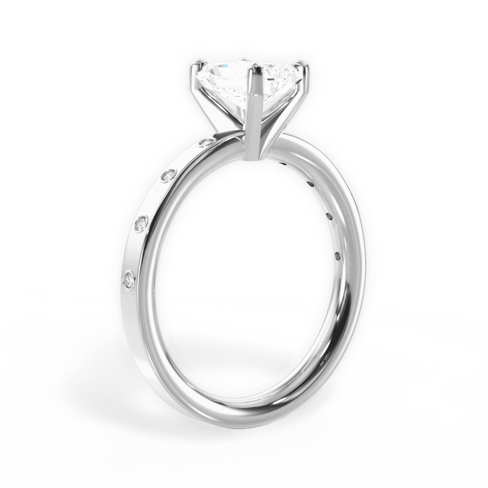 Carla Radiant Cut Lab Grown Diamond Platinum Engagement Ring - View 4