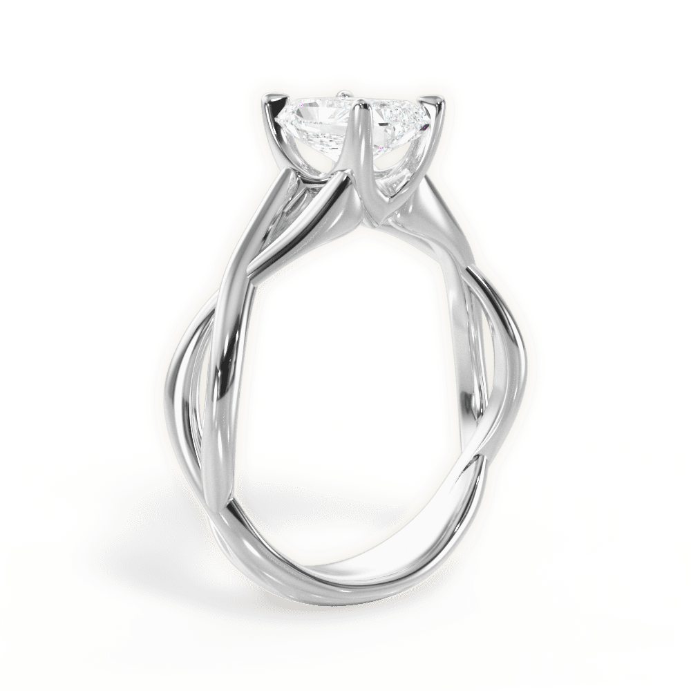 Aubrey Radiant Cut Lab Grown Diamond Platinum Engagement Ring - View 3