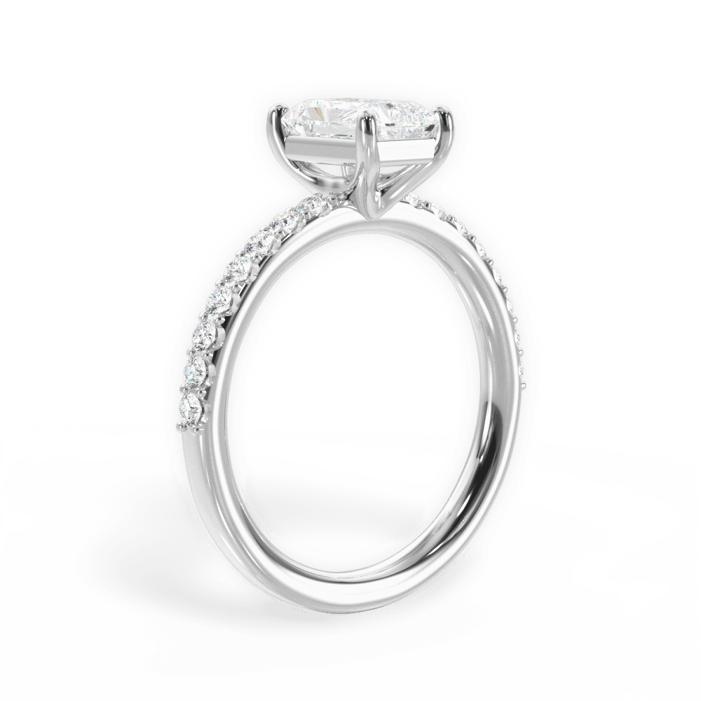 Elsie Radiant Cut Lab Grown Diamond 14Kt White Gold Engagement Ring - View 2