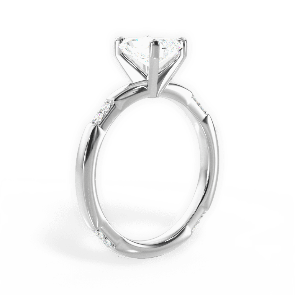 Bonnie Radiant Cut Lab Grown Diamond Platinum Engagement Ring - View 4