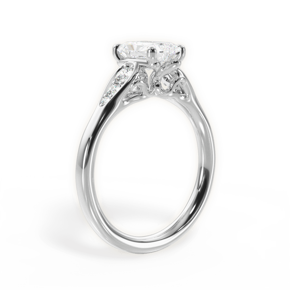 Cecilia Radiant Cut Lab Grown Diamond 14Kt White Gold Engagement Ring - View 3