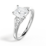 Cecilia Radiant Cut Lab Grown Diamond 14Kt White Gold Engagement Ring - View 4