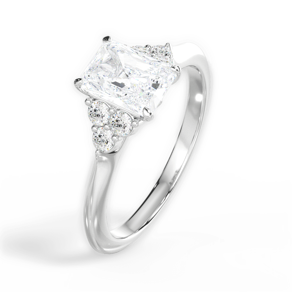 Celeste Radiant Cut Lab Grown Diamond 14Kt White Gold Engagement Ring - View 3