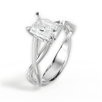 Aubrey Radiant Cut Lab Grown Diamond 14Kt White Gold Engagement Ring - View 2