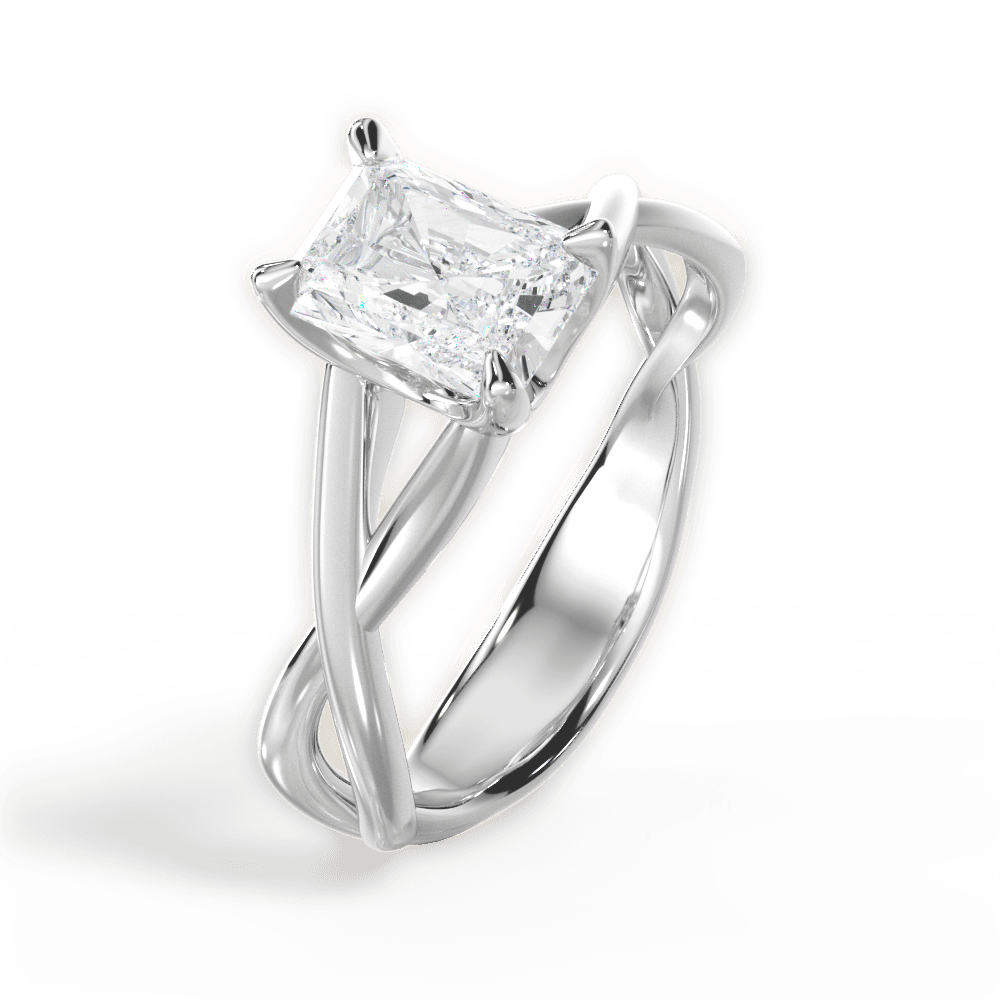 Aubrey Radiant Cut Lab Grown Diamond Platinum Engagement Ring - View 2