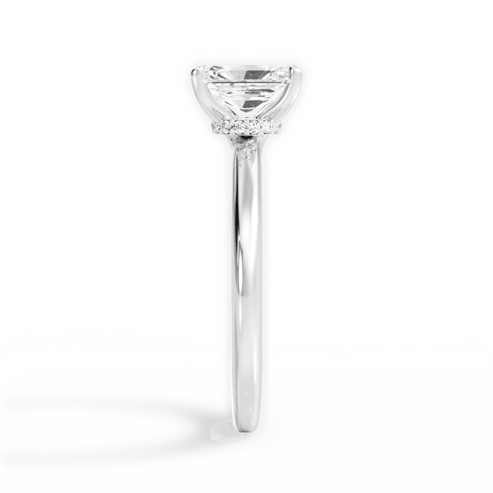 Cara Radiant Cut Lab Grown Diamond 14Kt White Gold Engagement Ring - View 4