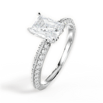 Gail Radiant Cut Lab Grown Diamond Platinum Engagement Ring - View 2